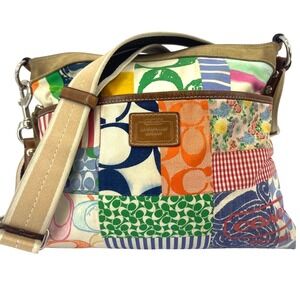 Coach Patchwork Crossbody Bag Y2K Boho Rare Colorful Olsen Style Statement